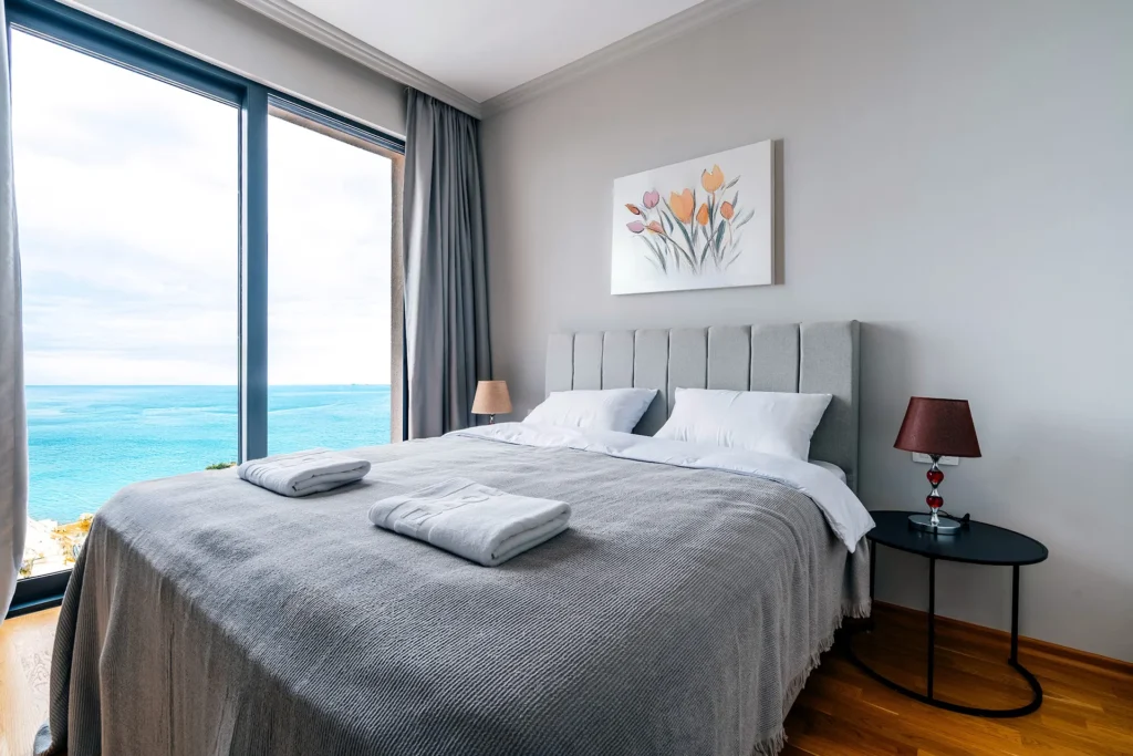 Poljana Olive Homes Residence Montenegro bedroom sea view